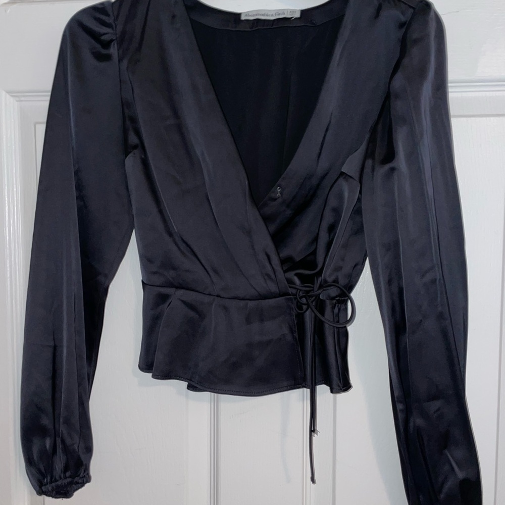 Elegant Black Wrap Top